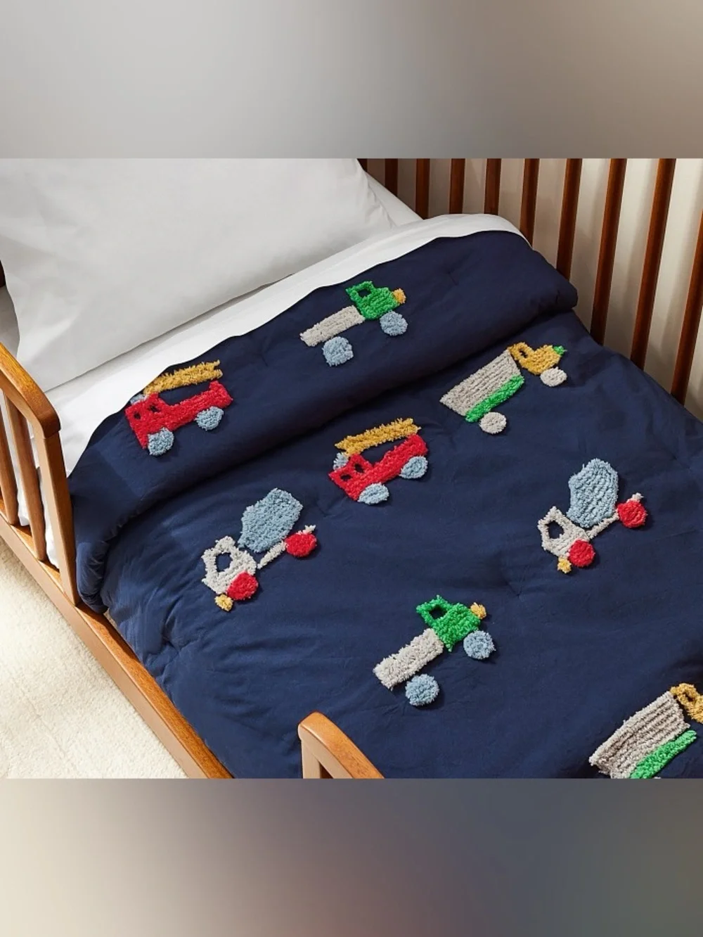 Pottery Barn Kids Candlewick Trucks Toddler Comforter (Crib Sized)